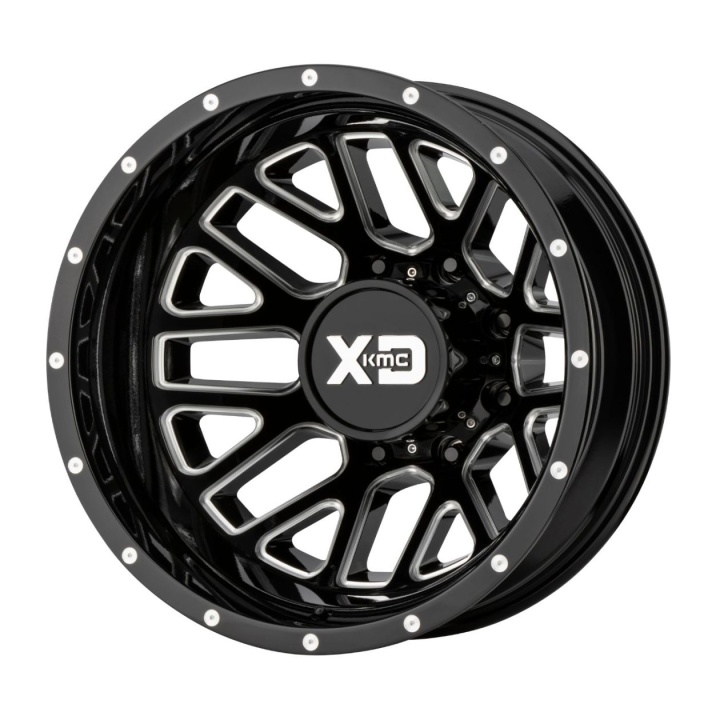 wlp-XD843208903198N XD Series Grenade Dually 20X8.25 ET-198 8X165.1 121.50 Gloss Black Milled - Rear