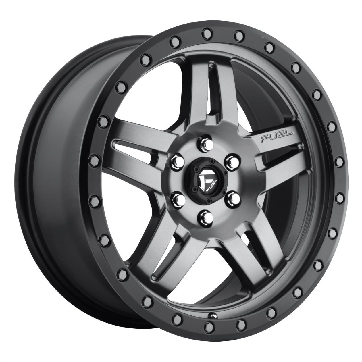 Fuel UTV Anza 14X7 ET13 4X156 132.00 Matte Gun Metal Black Bead