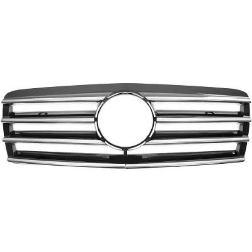 MERCEDES E-Class W210 96-99 Ribbad Svart/Krom Sportgrill AMG Sport-Look DIEDERICHS