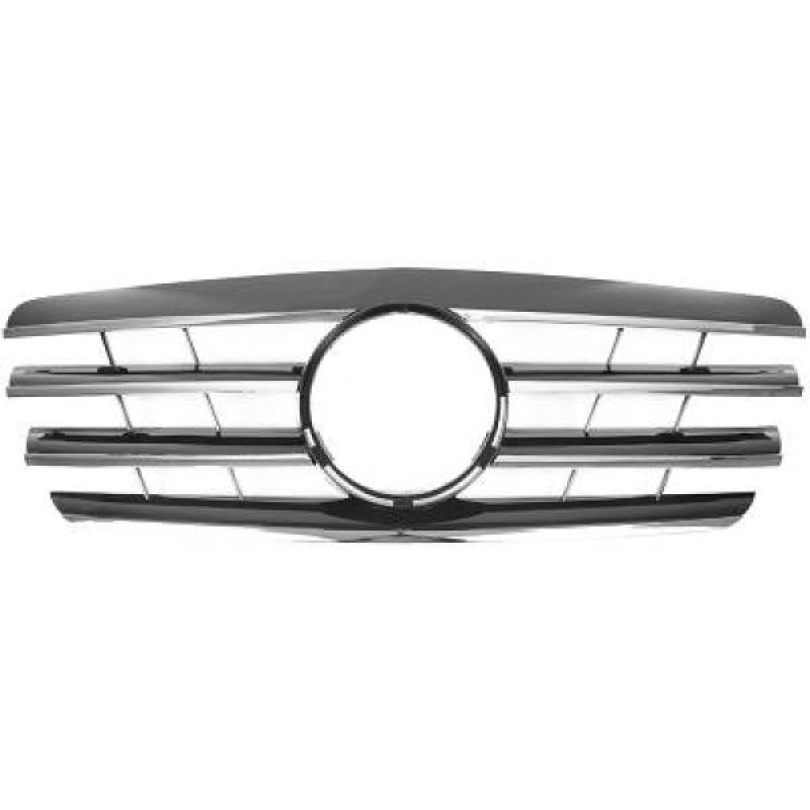 MERCEDES E-Class W210 00-02 Ribbad Svart/Krom Sportgrill AMG Sport-Look DIEDERICHS