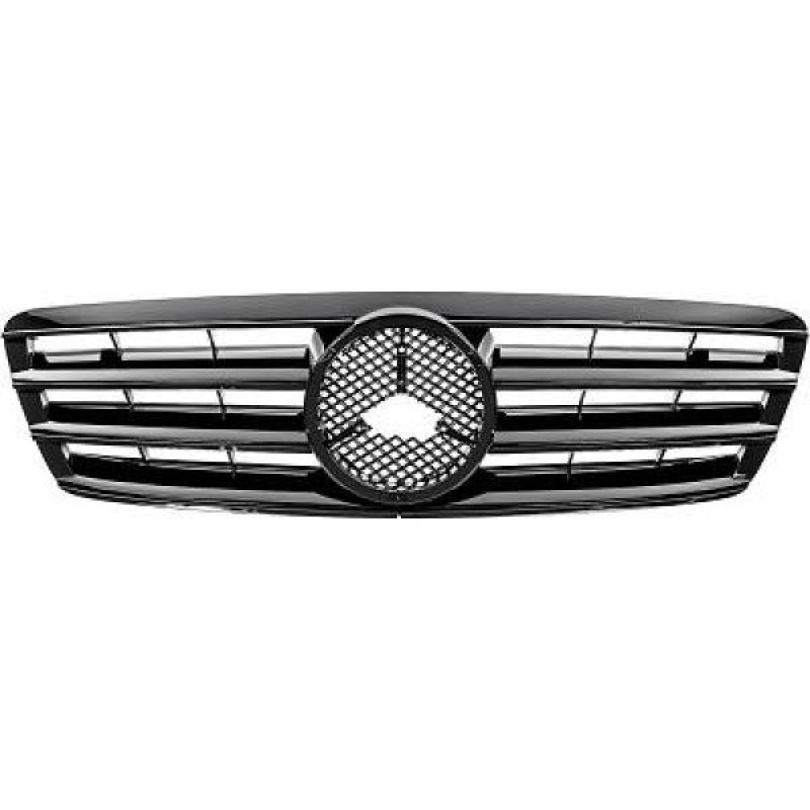 MERCEDES C-Class W203 00-07 Ribbad Svart Sportgrill AMG Sport-Look DIEDERICHS