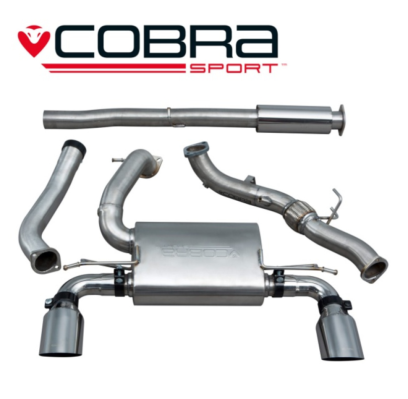 Ford Focus RS (Mk3) 15- Turboback-sportavgassystem (Med De-Cat & Ljuddämpare) (Non-Valved) Cobra Sport