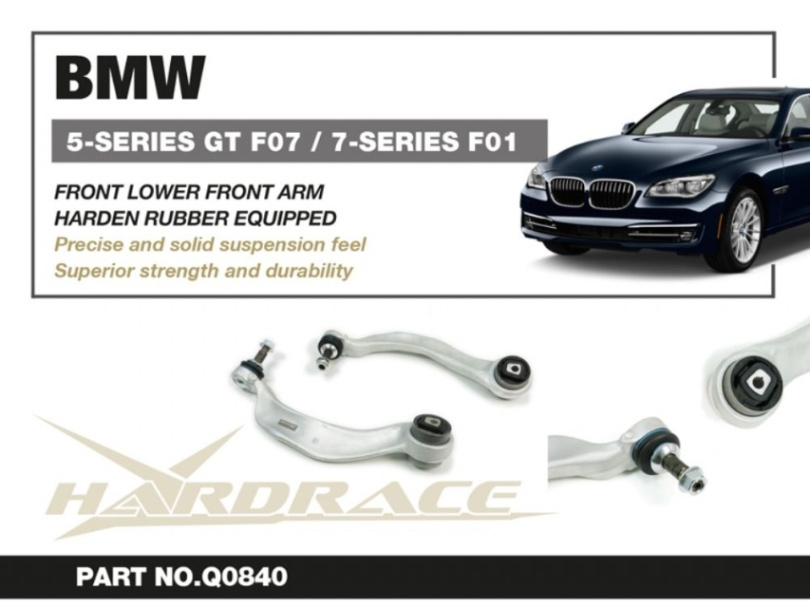 BMW 5-Serie GT F07 / 7-Serie F01/F02 Främre Nedre Främre Länkarmar (Endast RWD) (Förstärkta Gummibussningar) - 2Delar/Set Hardrace