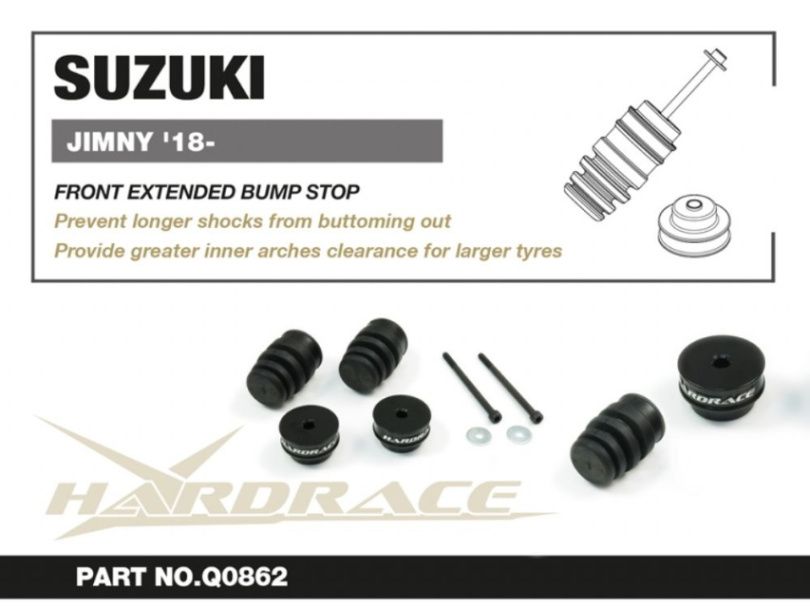 Suzuki JIMNY 18- Främre Förlängda Bumpstops - 4Delar/Set Hardrace