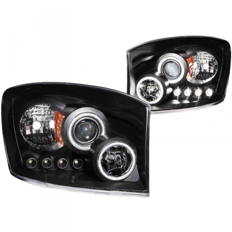  Dodge RAM 1500 2006-2008 Projector Strålkastare Med Halo Svart (SMD LED) ANZO