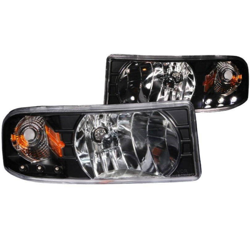 Dodge RAM 1994-2001 Crystal Strålkastare Svarta Med LED ANZO