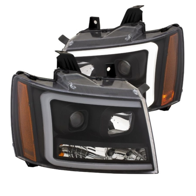 Chevrolet Tahoe 2007-2014 Projector Strålkastare Med Plank Style Switchback Svart / Orange ANZO