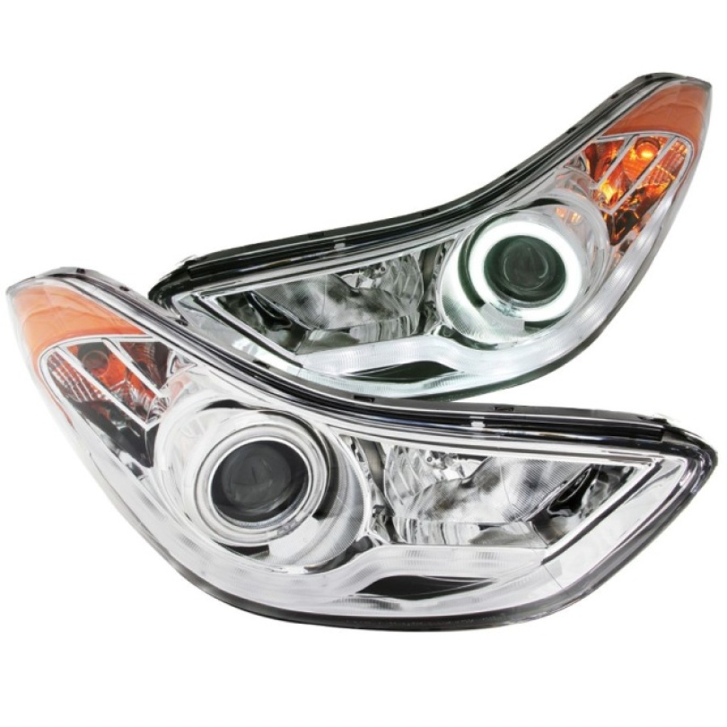 Hyundai Elantra 2011-2014 Projector Strålkastare Med Halo Krom (SMD LED) ANZO