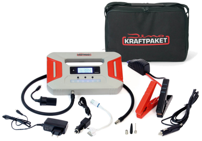 Starthjälp med Powerbank & Kompressor 12v - 600A Dino Kraftpaket