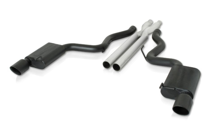 Mustang GT 5.0L 15-17 Dual Rear 3.0'' Exhaust with 3.0'' Crossover X pipe Rostfritt Cat-Back Avgassystem Gibson