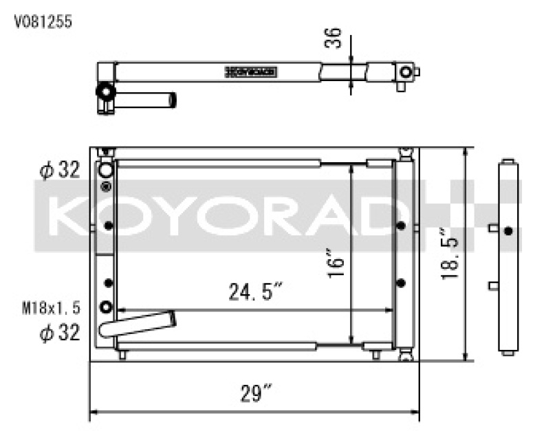 Acura Integra 94-01 K-Swap crossflow Aluminium Kylare Koyorad