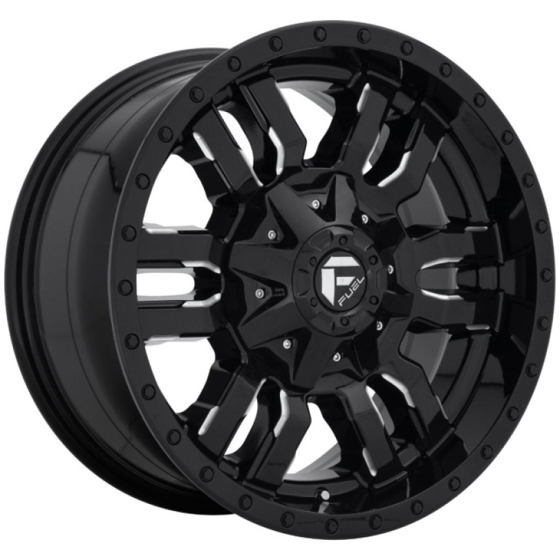 Fuel 1PC Sledge 24X14 ET-75 8X170 125.10 Gloss Black Milled Fälg