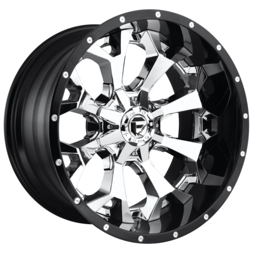 Fuel 2PC Assault 20X10 ET-18 8X180 124.20 Chrome Plated Gloss Black Lip Fälg