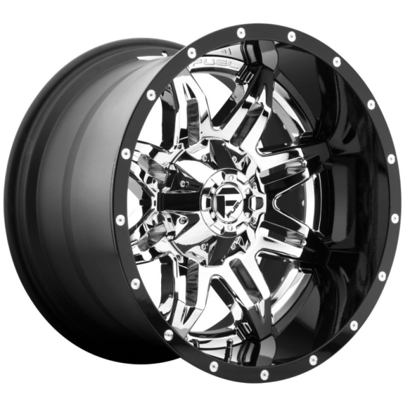 Fuel 2PC Lethal 20X10 ET-19 8X170 125.10 Chrome Plated Gloss Black Lip Fälg