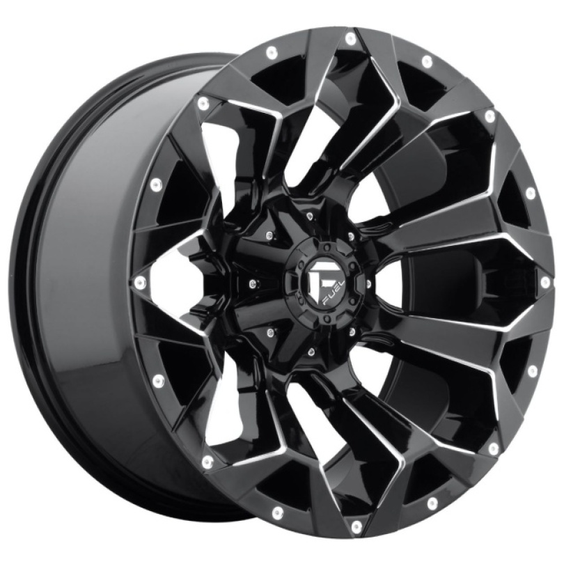 Fuel 1PC Assault 17X9 ET-12 6X135/139.7 106.10 Gloss Black Milled Fälg