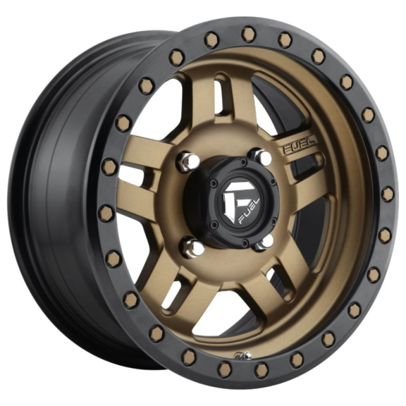 Fuel UTV Anza 4+3 14X7 ET13 4X156 132.00 Matte Bronze Black Bead Ring Fälg