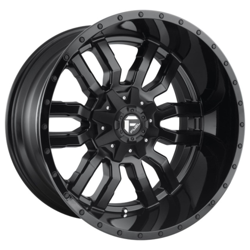 Fuel 1PC Sledge 22X12 ET-44 8X170 125.10 Matte Black Gloss Black Lip Fälg