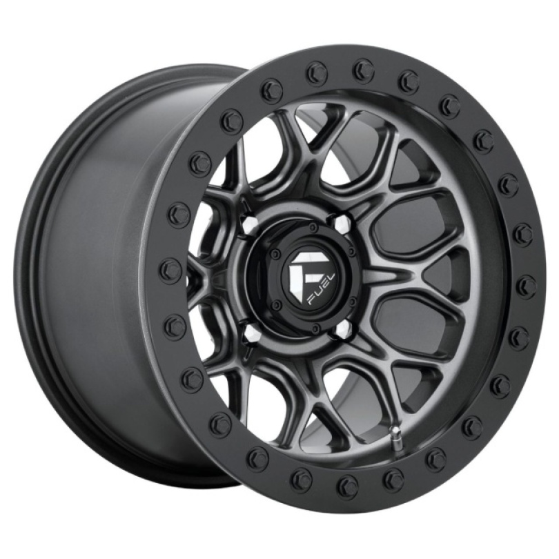 Fuel UTV Tech Bl - 15X10 ET0 4X137 110.10 Matte Gun Metal Black Bead Ring Fälg