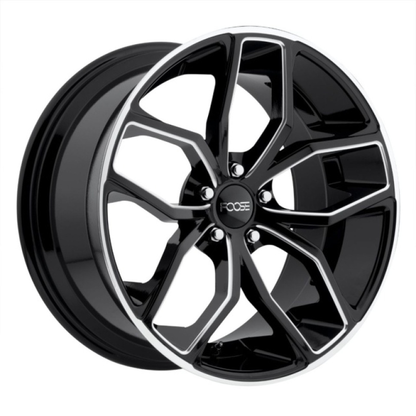 Foose 1PC Outcast 20X10 ET40 5X120 72.56 Gloss Black Milled Fälg