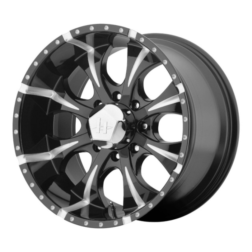 Helo Maxx 16X8 ET0 5x114.3 72.60 Gloss Black Milled Fälg