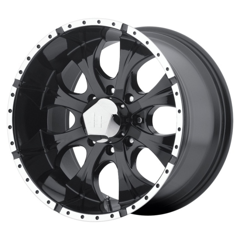 Helo Maxx 16X8 ET0 6X139.7 108.00 Gloss Black Machined Fälg