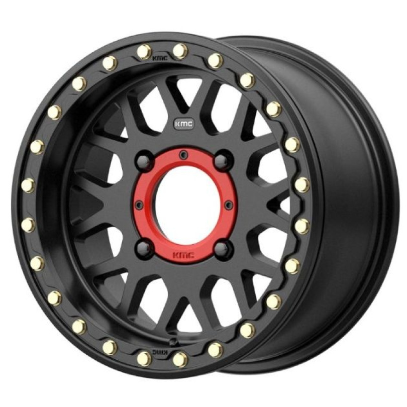 KMC Powersports Grenade Beadlock 15X10 ET0 4X156 132.00 Satin Black Fälg