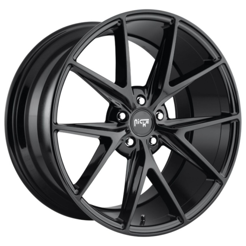 Niche 1PC Misano 20X10 ET40 5x114.3 72.56 Gloss Black Fälg