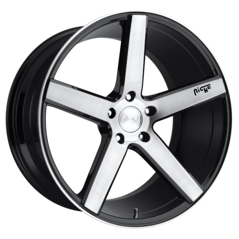 Niche 1PC Milan 18X8 ET40 5x114.3 72.56 Gloss Black Brushed Fälg