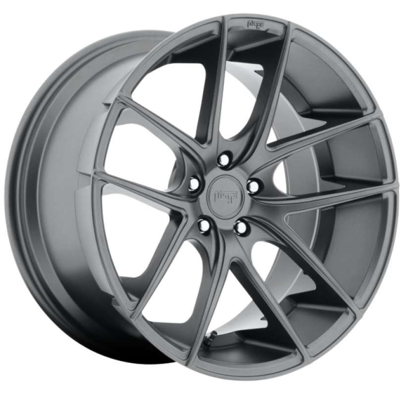 Niche 1PC Targa 17X8 ET40 5x114.3 72.56 Matte Gun Metal Fälg