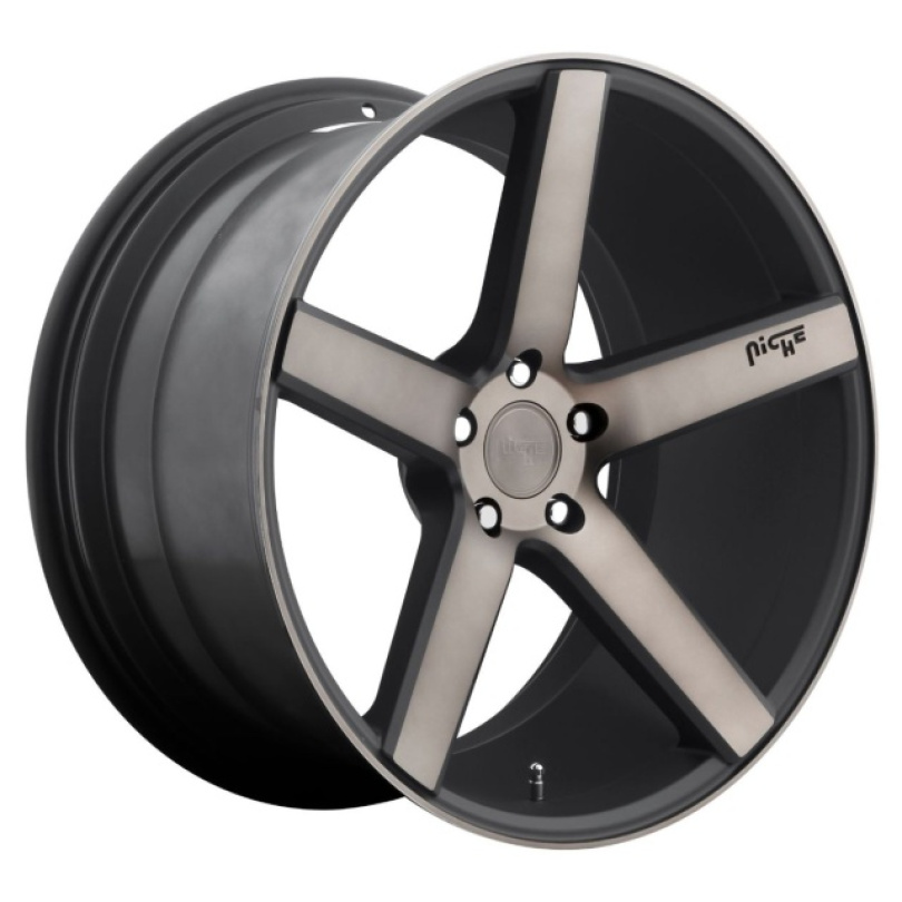 Niche 1PC Milan 19X8.5 ET34 5X112 66.56 Matte Black Machined Fälg