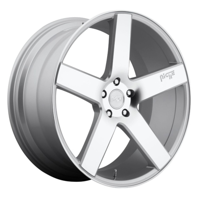 Niche 1PC Milan 18X8 ET40 5x114.3 72.56 Gloss Silver Machined Fälg