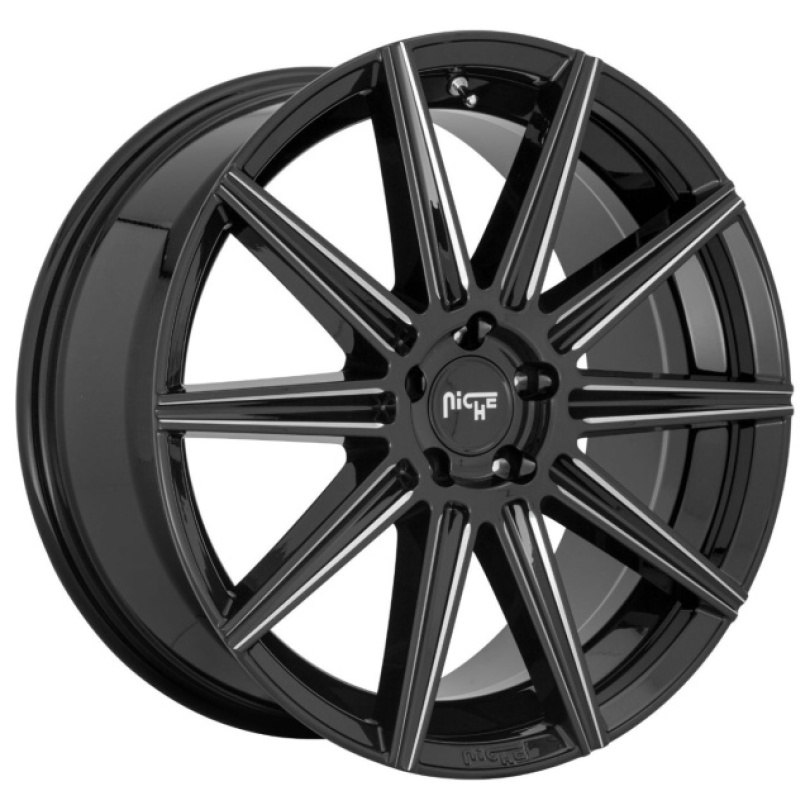 Niche 1PC Tifosi 20X10.5 ET35 5X120 72.50 Gloss Black Milled Fälg