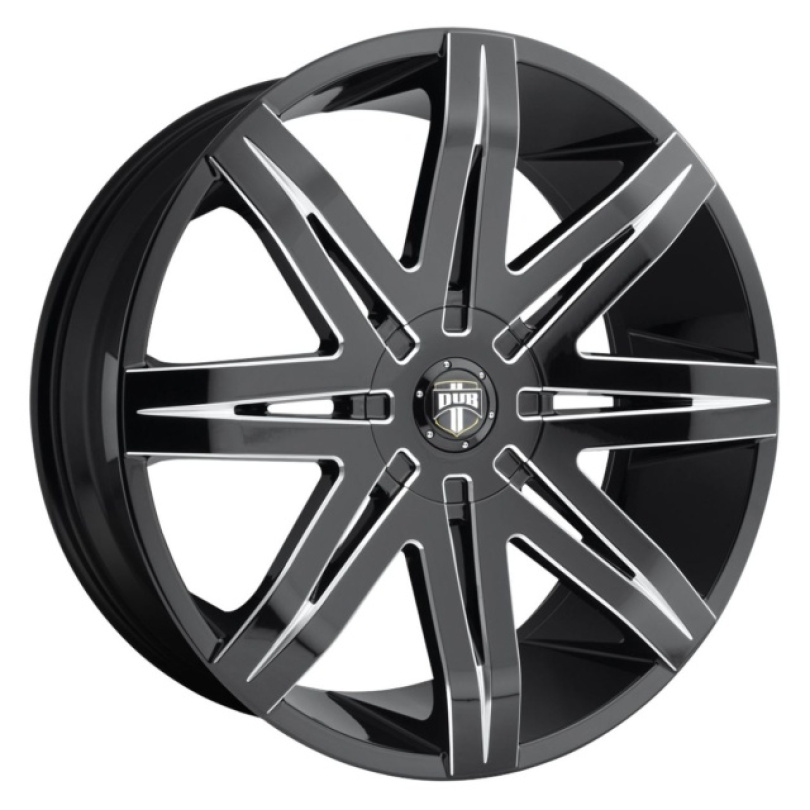 DUB 1PC Stacks 20X9 ET15 BLANK 72.56 Gloss Black Milled Fälg