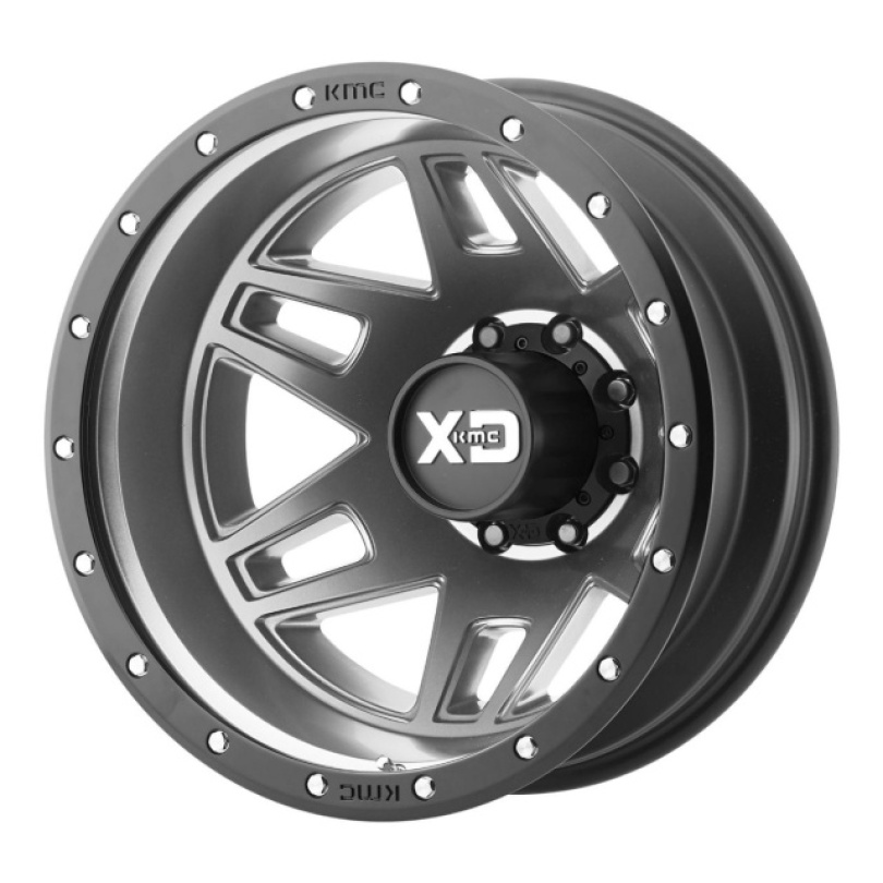 XD Series Machete Dually 20X8.25 ET127 8X165.1 125.50 Matte Gray W/ Black Ring Fälg